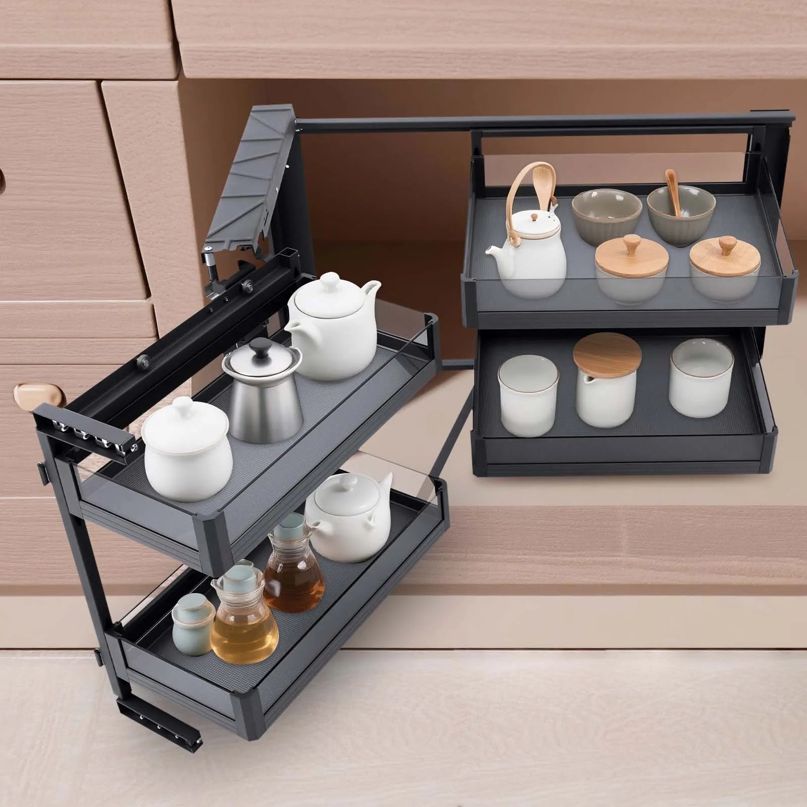 Pull-Out Corner Cabinet Organizer