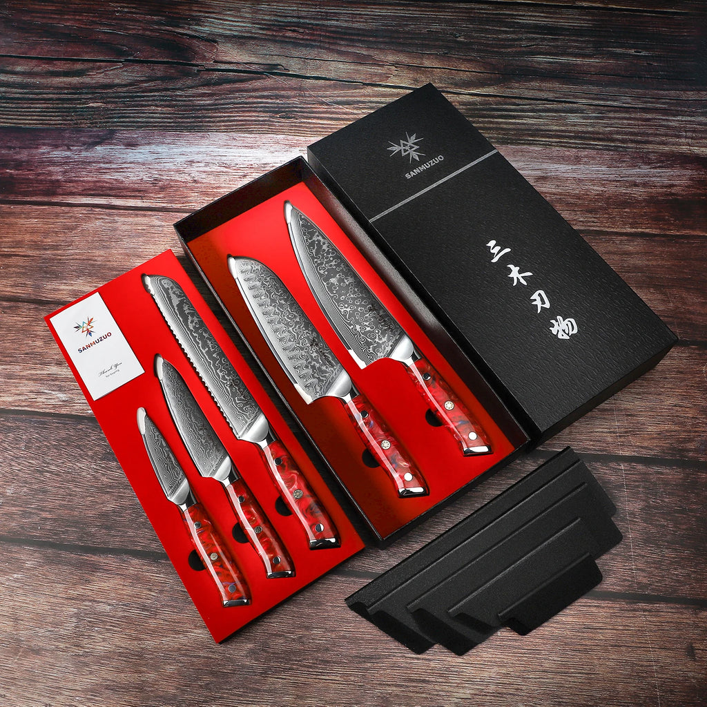 5-Piece Damascus Knife Set