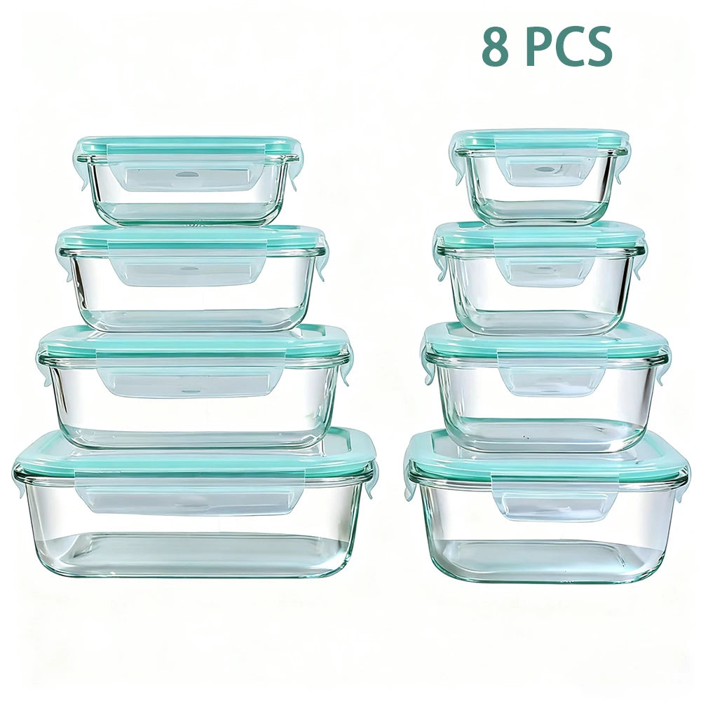 8-Piece Glass Food Container Set