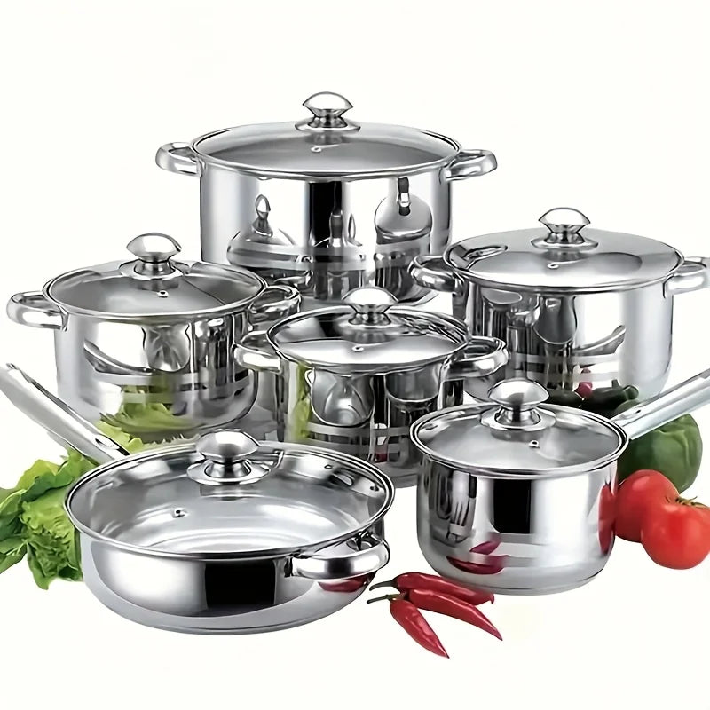 12-Piece Stainless Steel Cookware Set