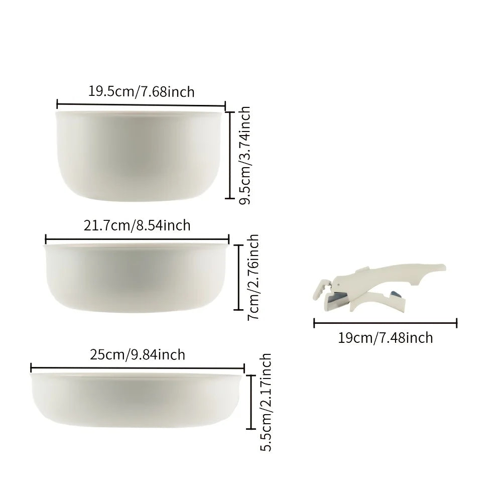 3-Piece Removable Handle Cookware Set
