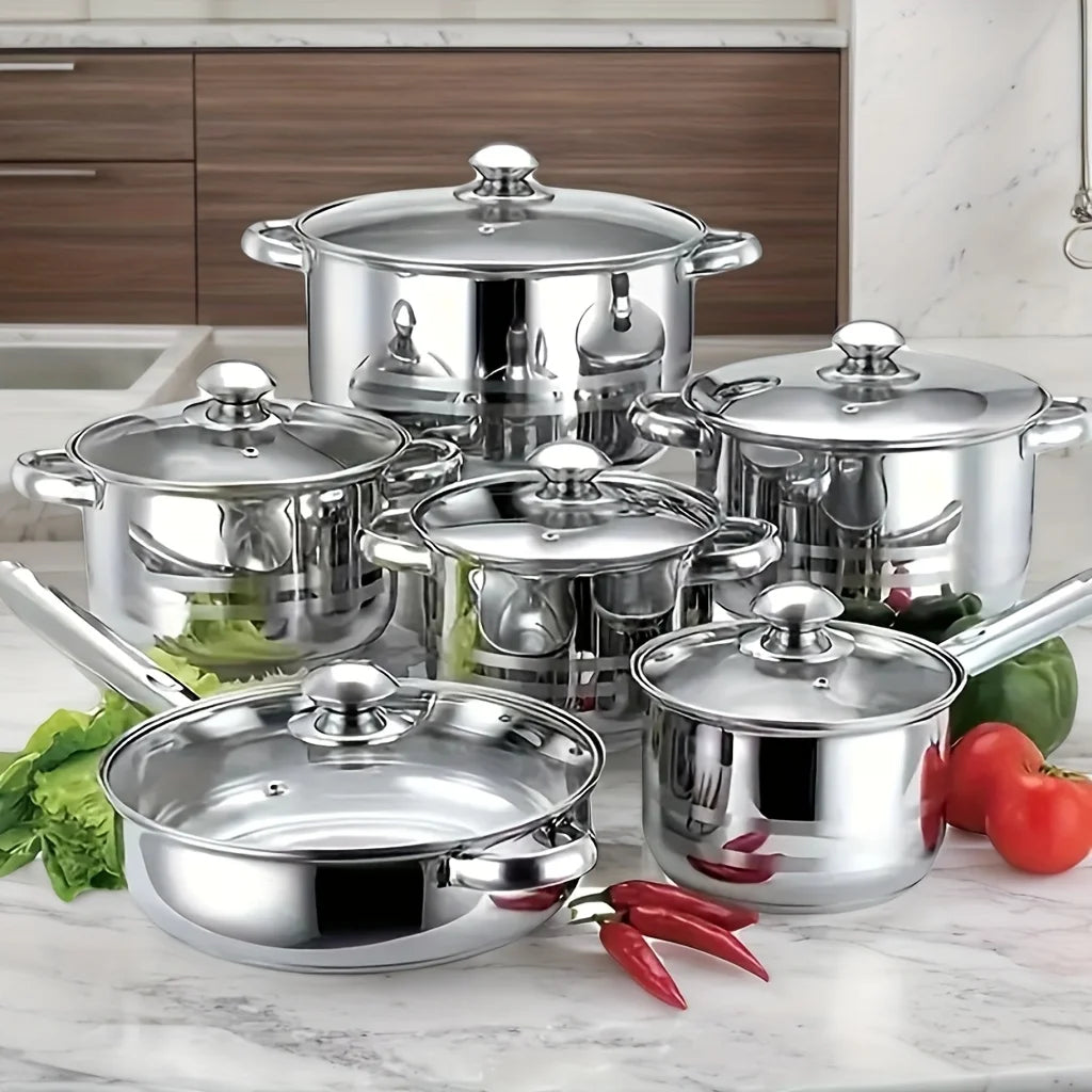12-Piece Stainless Steel Cookware Set