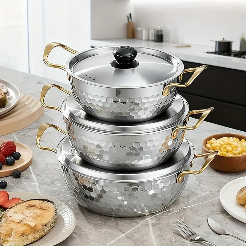 3-Piece Golden Pot Set