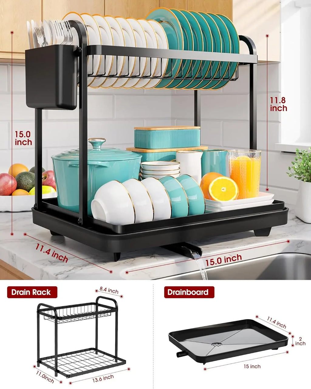 2-Tier Dish Drying Rack