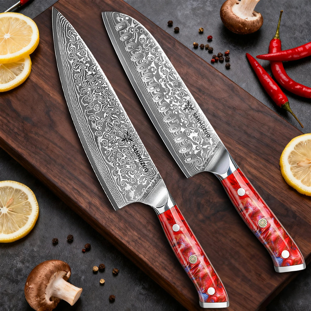 5-Piece Damascus Knife Set