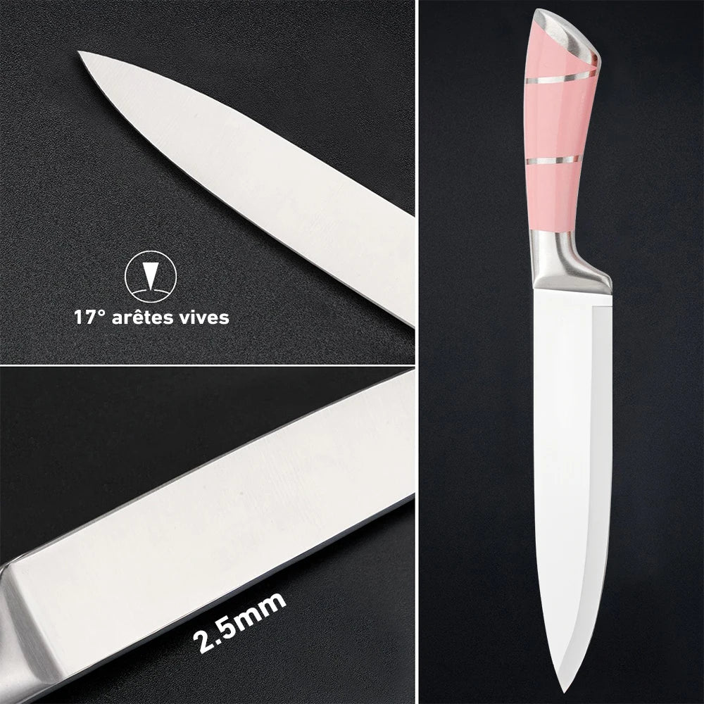 Pink Kitchen Knife Set