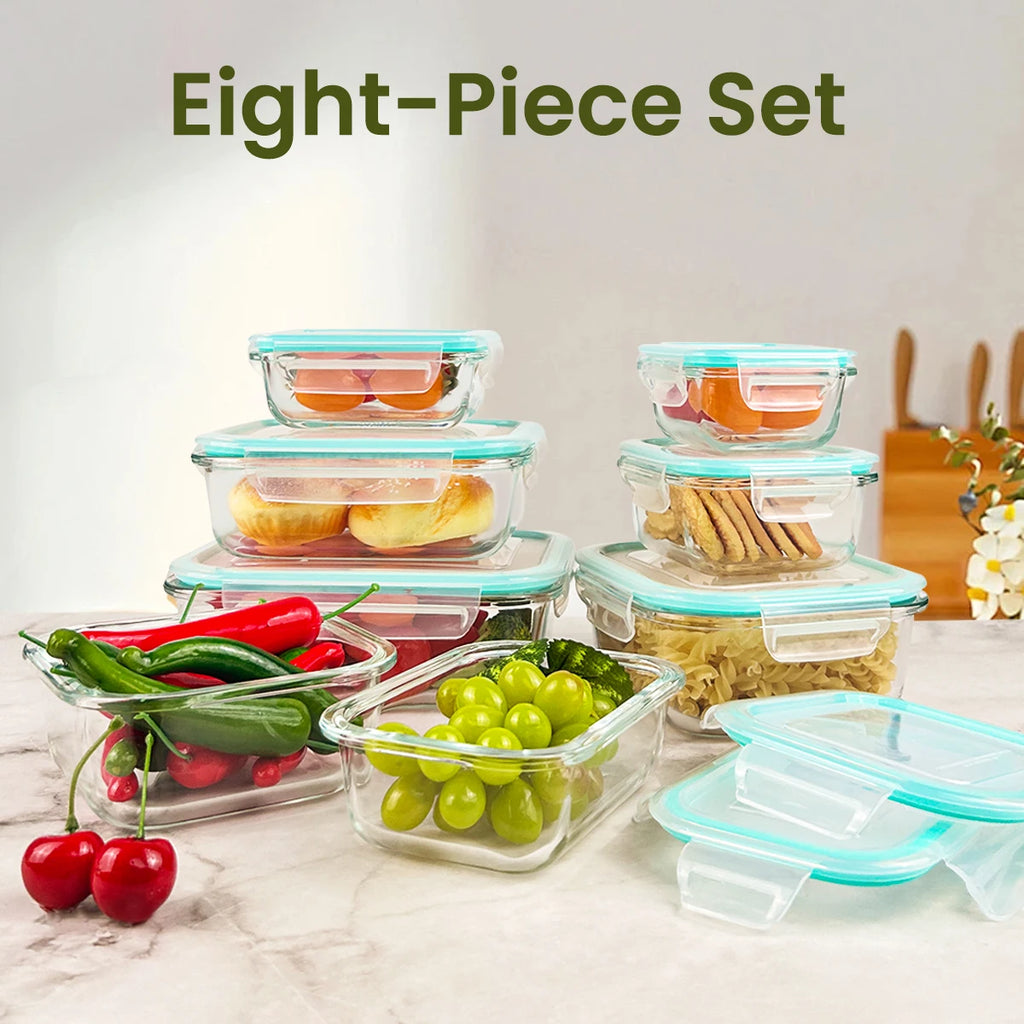 8-Piece Glass Food Container Set