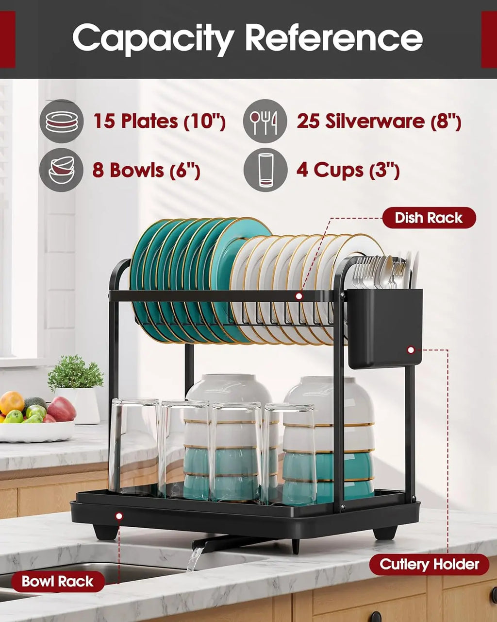 2-Tier Dish Drying Rack