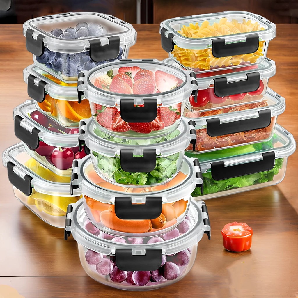 12-Piece Glass Meal Prep Container Set