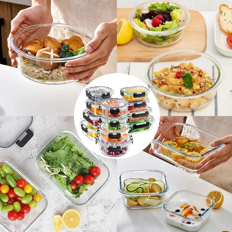 12-Piece Glass Meal Prep Container Set