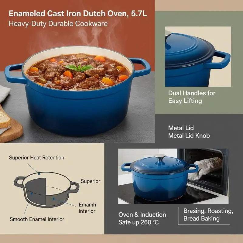 Enameled Cast Iron Dutch Oven