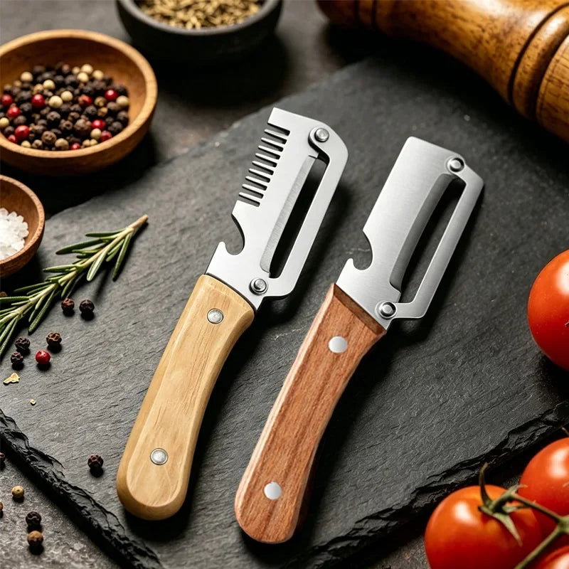 Wooden Handle Vegetable Peeler
