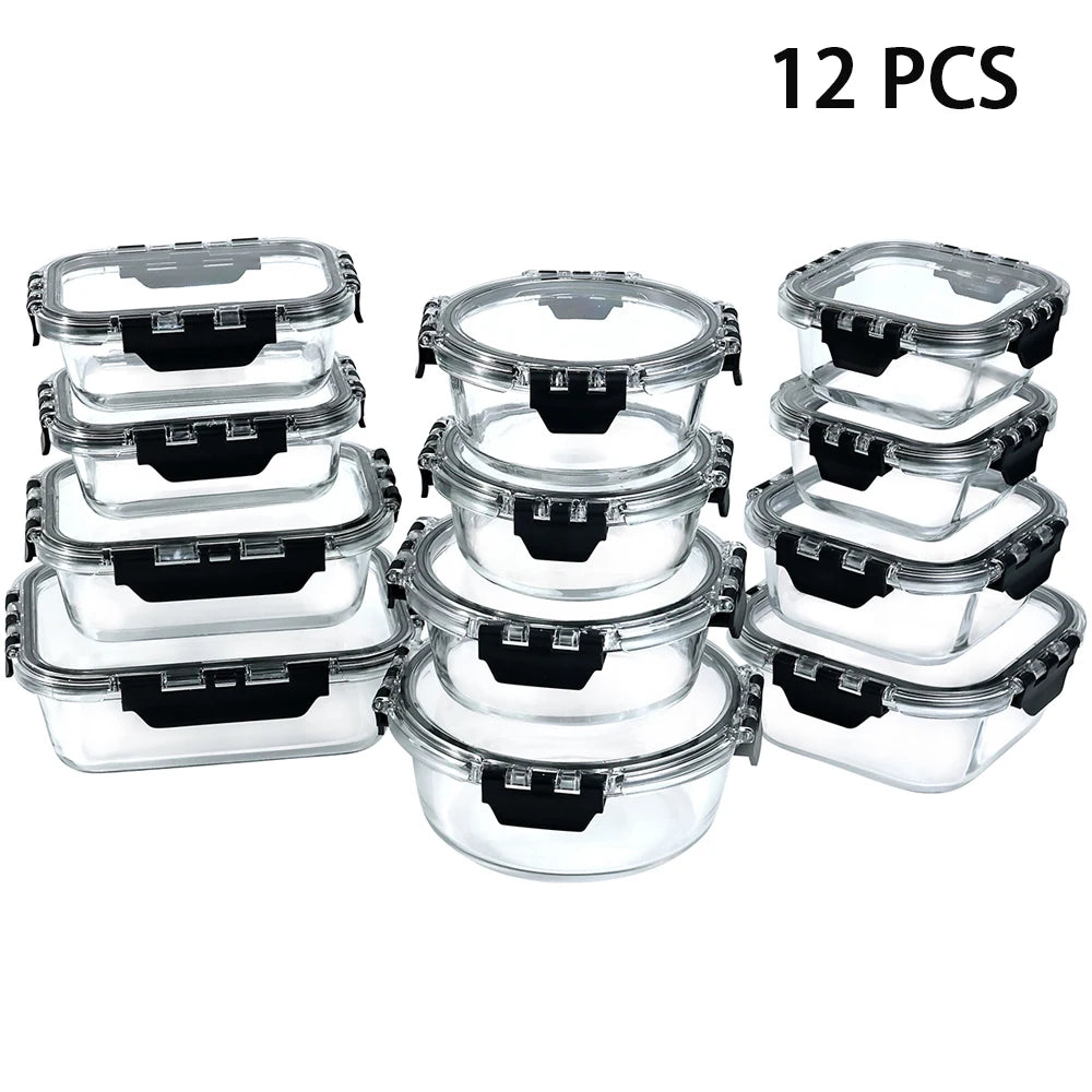 12-Piece Glass Meal Prep Container Set