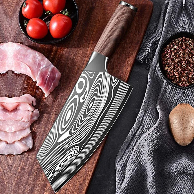 Laser-Etched Meat Cleaver
