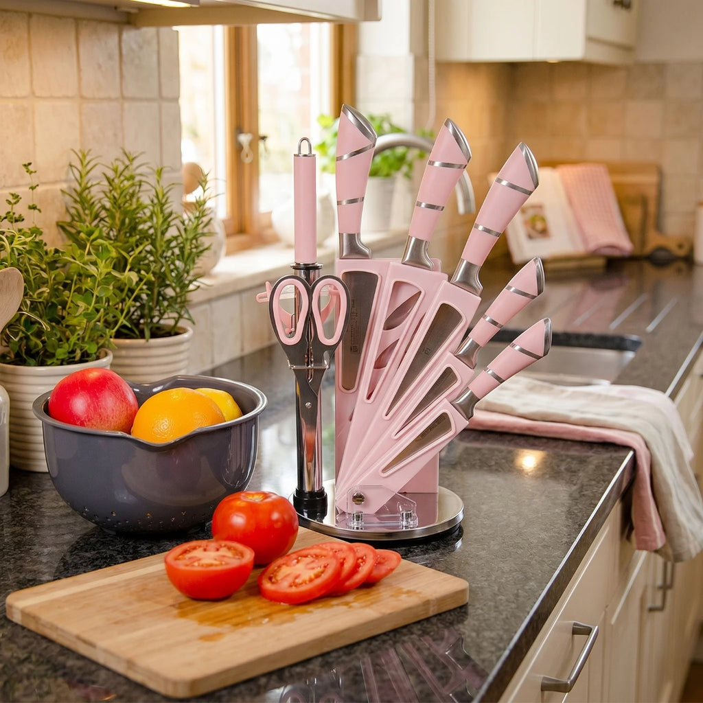 Pink Kitchen Knife Set