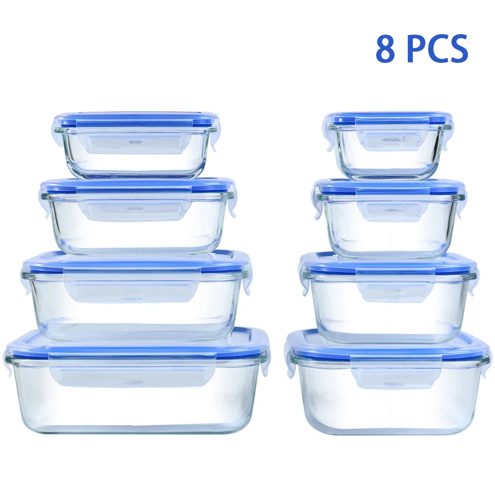 8-Piece Glass Food Container Set