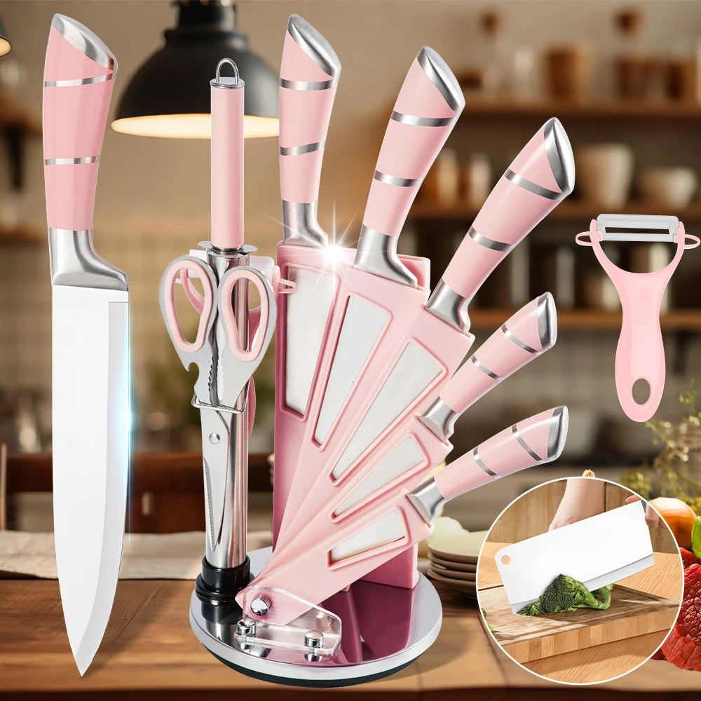 Pink Kitchen Knife Set