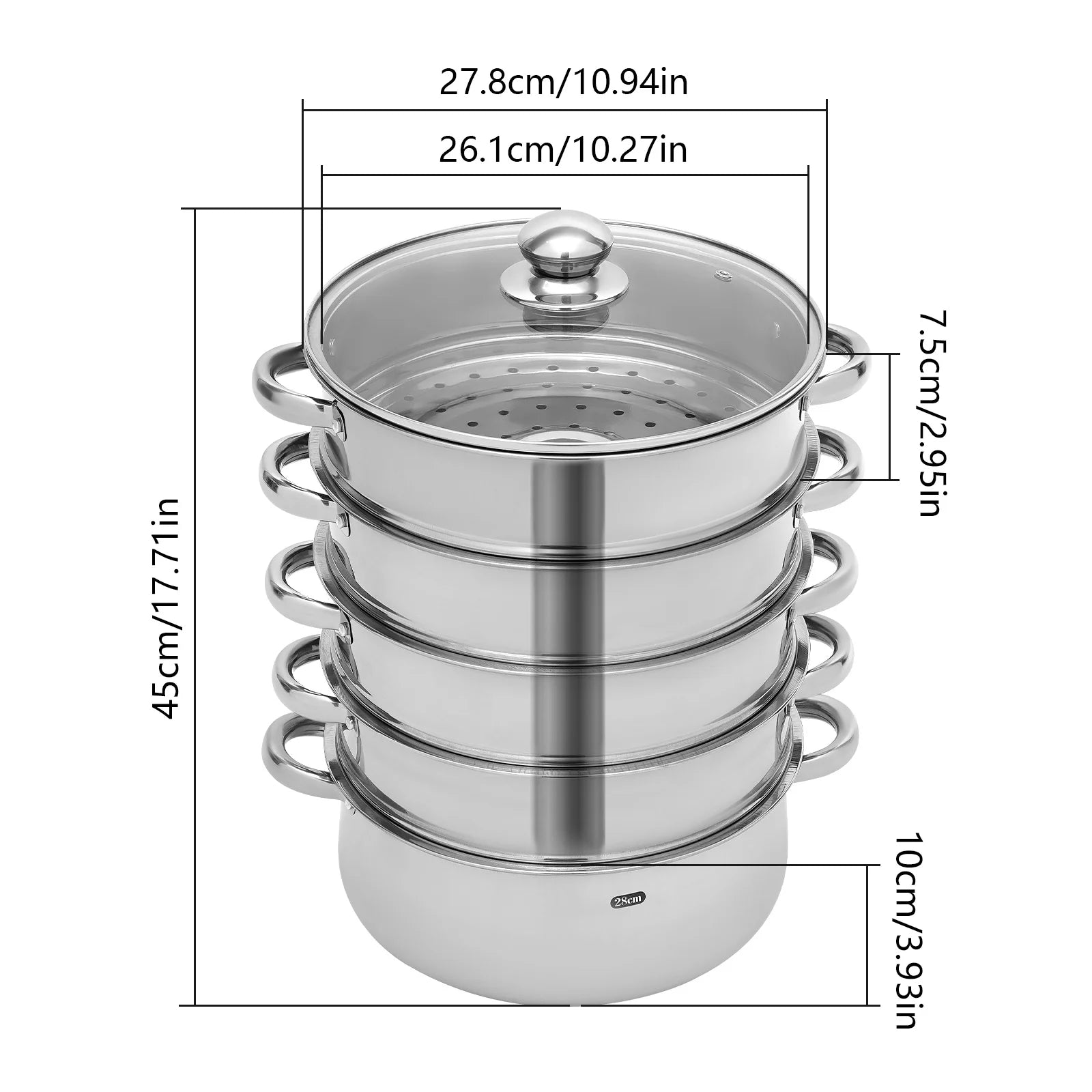 5-Tier Stainless Steel Steamer