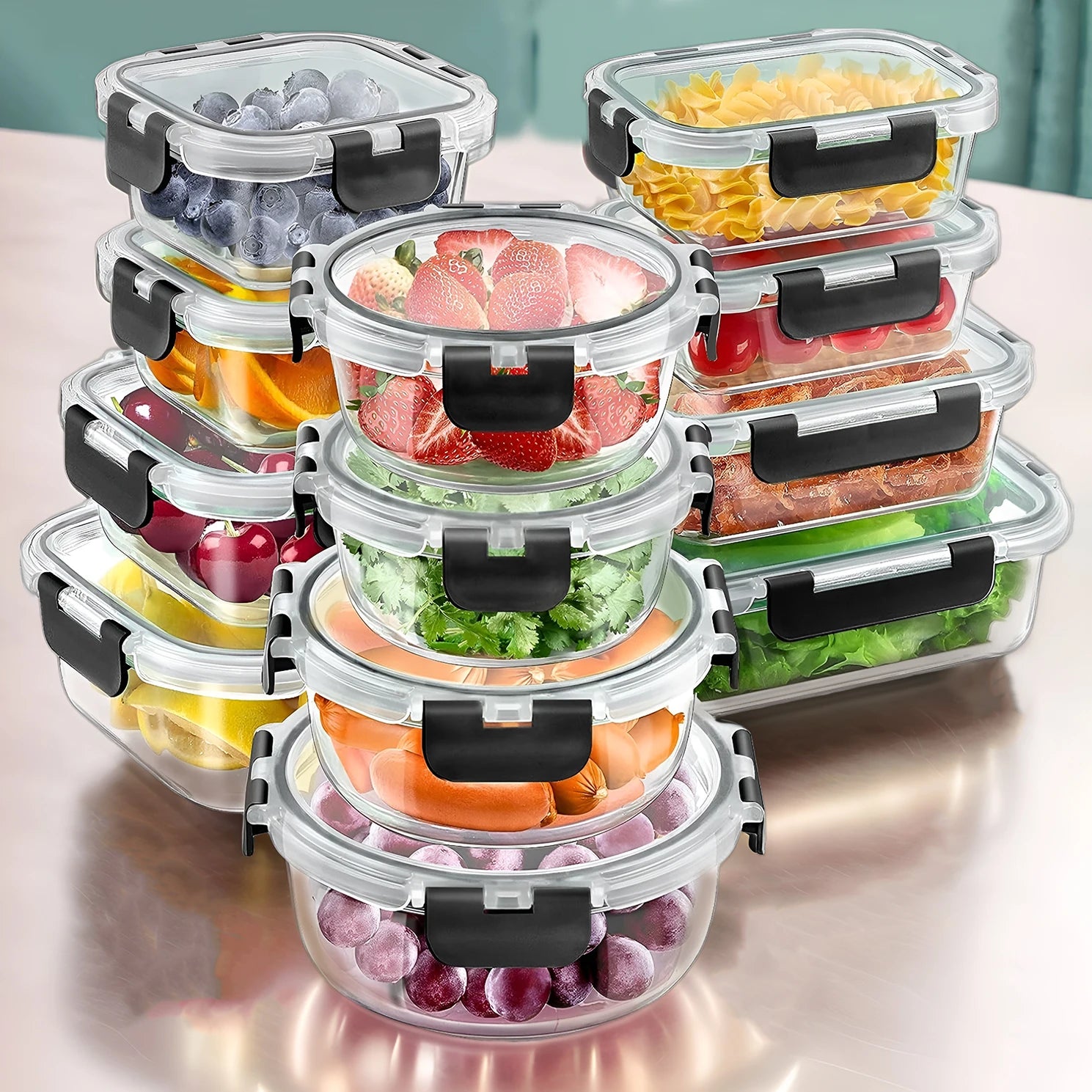 12-Piece Glass Meal Prep Container Set