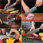 5-Piece Damascus Knife Set