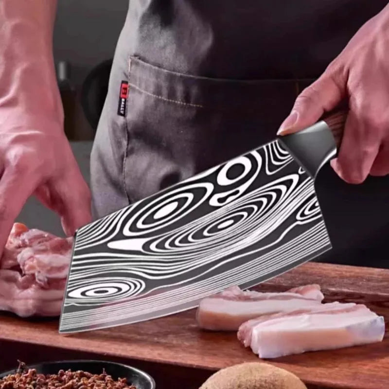 Laser-Etched Meat Cleaver
